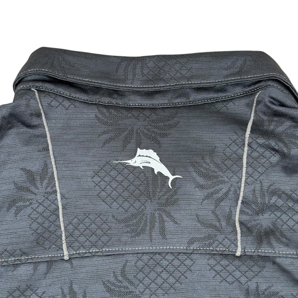 Tommy Bahama IslandZone Polo Shirt‎ Men's Large Gray Pineapple Print Golf Casual - Picture 5 of 8